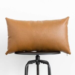 Woven Nook Milo Pillow Cover, Faux Leather, 12 x 20 Lumbar